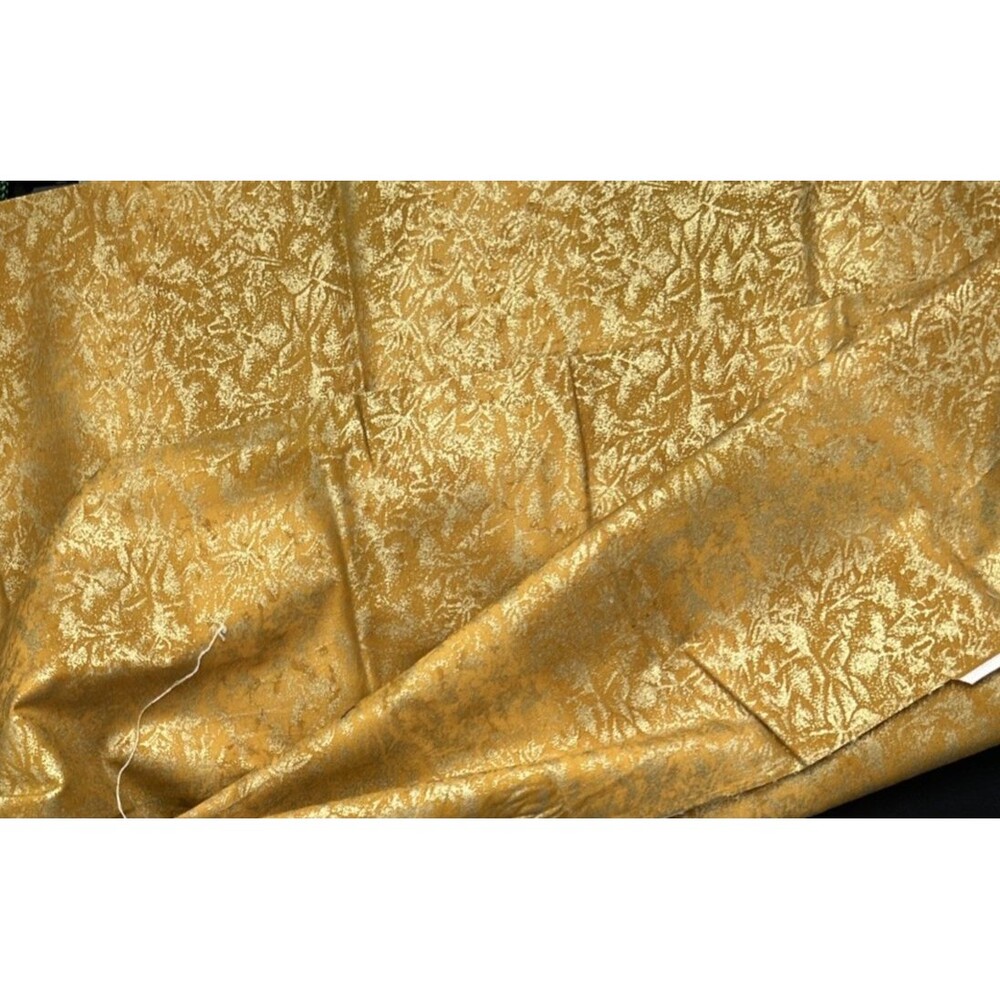 Michael Miller Cotton Quilting Fabric Frost Gold Metallic 48" X 42"